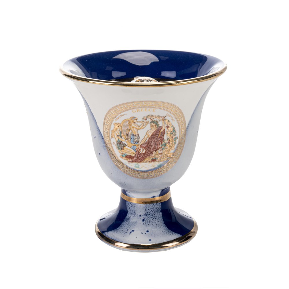 BEAUTIFUL GREEK STATUES Pythagoras Cup of Justice Dionysus Phaethon Pythagorean Fair Mug Ancient Greece Blue Cobalt Usable