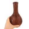 Alipis Rattan Vase, Country Style Woven Plant Basket Rustic Flower Vase, Hand Woven Dried Flower Vase, Seaweed Weave Basket for Home Wedding Centerpiece Brown view 3