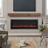 Pemberly Row 65" Metal and Glass Wall Mounted Electric Fireplace Insert in Black view 2