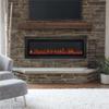 Pemberly Row 65" Metal and Glass Wall Mounted Electric Fireplace Insert in Black view 3
