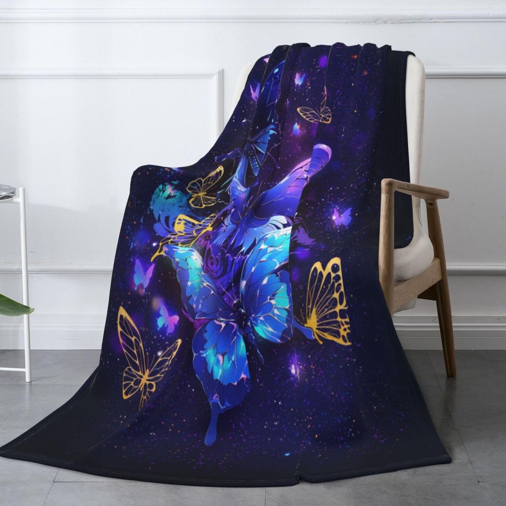 Butterfly Blanket Throw Blanket for Bed Soft Cozy Fluffy Couch Blankets Fleece Blanket Throw Gifts for Women Men Girls Boys 60"x50"