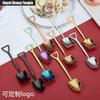 10 Pieces Retro Shovel Coffee Spoon Stainless Steel Silverware Dessert Spoon Watermelon Spoon Ice Cream Cake Spoon (Silver,10 pieces) view 2