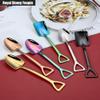 10 Pieces Retro Shovel Coffee Spoon Stainless Steel Silverware Dessert Spoon Watermelon Spoon Ice Cream Cake Spoon (Silver,10 pieces) view 3