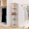 Acosure Glass Display Cabinet 4-Shelf,Curio Cabinets with Door,Floor Standing Bookshelf,Easy Assembly,for Bedroom Living Room Office,White (17.00" L x 14.70" W x 64.00" H) view 1