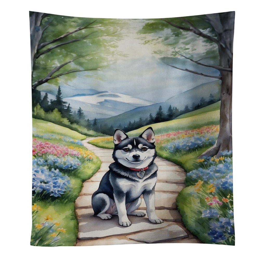 Caroline's Treasures Alaskan Klee Kai Spring Garden Kitchen Towel Dish Cloths Guest Hand Towel Decorative Bathroom Towel for Face,Tea, Dishcloth, Kitchen and Bath