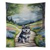 Caroline's Treasures Alaskan Klee Kai Spring Garden Kitchen Towel Dish Cloths Guest Hand Towel Decorative Bathroom Towel for Face,Tea, Dishcloth, Kitchen and Bath view 1