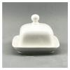 HOPUYESA butter dish Pure White Butter Dish Sushi Plate Rectangular Oval Butter Holder with Lid Suitable for Family Hotel Restaurants (ceramic) Butter Plate (Color : A) view 1