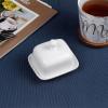 HOPUYESA butter dish Pure White Butter Dish Sushi Plate Rectangular Oval Butter Holder with Lid Suitable for Family Hotel Restaurants (ceramic) Butter Plate (Color : A) view 3