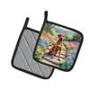 Caroline's Treasures Rhodesian Ridgeback Spring Path Pair of Pot Holders Kitchen Heat Resistant Pot Holders Sets Oven Hot Pads for Cooking Baking BBQ, 7 1/2 x 7 1/2 view 2
