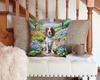 Caroline's Treasures Welsh Springer Spaniel Spring Path Throw Pillow Machine Washable, Indoor Outdoor Decorative Pillow for Couch, Bed or Patio, 14Hx14W view 3