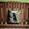 Caroline's Treasures Black Pug Spring Path Throw Pillow Machine Washable, Indoor Outdoor Decorative Pillow for Couch, Bed or Patio, 14Hx14W view 2