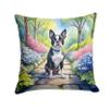 Caroline's Treasures Boston Terrier Spring Path Throw Pillow Machine Washable, Indoor Outdoor Decorative Pillow for Couch, Bed or Patio, 14Hx14W view 1