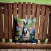 Caroline's Treasures Boston Terrier Spring Path Throw Pillow Machine Washable, Indoor Outdoor Decorative Pillow for Couch, Bed or Patio, 14Hx14W view 2