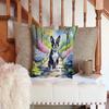 Caroline's Treasures Boston Terrier Spring Path Throw Pillow Machine Washable, Indoor Outdoor Decorative Pillow for Couch, Bed or Patio, 14Hx14W view 3