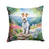 Caroline's Treasures Fox Terrier Spring Path Throw Pillow Machine Washable, Indoor Outdoor Decorative Pillow for Couch, Bed or Patio, 14Hx14W view 1