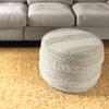 L.R. Resources, Inc LR Home Ombre Striped Farmhouse Handmade Cotton Blend Indoor Ottoman Pouf | Sage Green, 18" D x 18" W x 14" H view 1