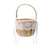 Burlap Flower Basket Vintage Retro Lace Wedding Flower Girl Basket Wedding For Weddings Showers And Anniversary Wooden Hanging Ornaments view 1