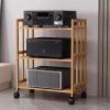 YLLFFLL Large Capacity Audio Rack Media Stand - 2/3/4/5 Floor Adjustable Shelf Stereo Rack System Cabinet - Heavy Duty AV Media Stand Easy Assembly for Home & Commercial Use(3Tiers-88cm Tall,W-8OCM) view 1