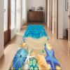 ZLXMN Blue Ocean Starfish Hallway Rug Runners,3.3x7ft,Conch Shell Beach Coastal Runner Rugs Low Pile Thin Bathroom Rug Long Runner Rug for Bedroom,Kitchen Rugs Washable Summer Home Decor Carpet view 1