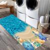 ZLXMN Blue Ocean Starfish Hallway Rug Runners,3.3x7ft,Conch Shell Beach Coastal Runner Rugs Low Pile Thin Bathroom Rug Long Runner Rug for Bedroom,Kitchen Rugs Washable Summer Home Decor Carpet view 2