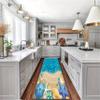 ZLXMN Blue Ocean Starfish Hallway Rug Runners,3.3x7ft,Conch Shell Beach Coastal Runner Rugs Low Pile Thin Bathroom Rug Long Runner Rug for Bedroom,Kitchen Rugs Washable Summer Home Decor Carpet view 3