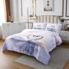 Swan Couple Bedspread Set Queen Size for Kids,Boys Girls Valentine's Day Quilt Set Romantic Love Bedspread Coverlet Purple Flowers Bedspread 3 Piece Decorative Bedding Quilted with 2 Pillow Shams view 1