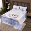 Swan Couple Bedspread Set Queen Size for Kids,Boys Girls Valentine's Day Quilt Set Romantic Love Bedspread Coverlet Purple Flowers Bedspread 3 Piece Decorative Bedding Quilted with 2 Pillow Shams view 2