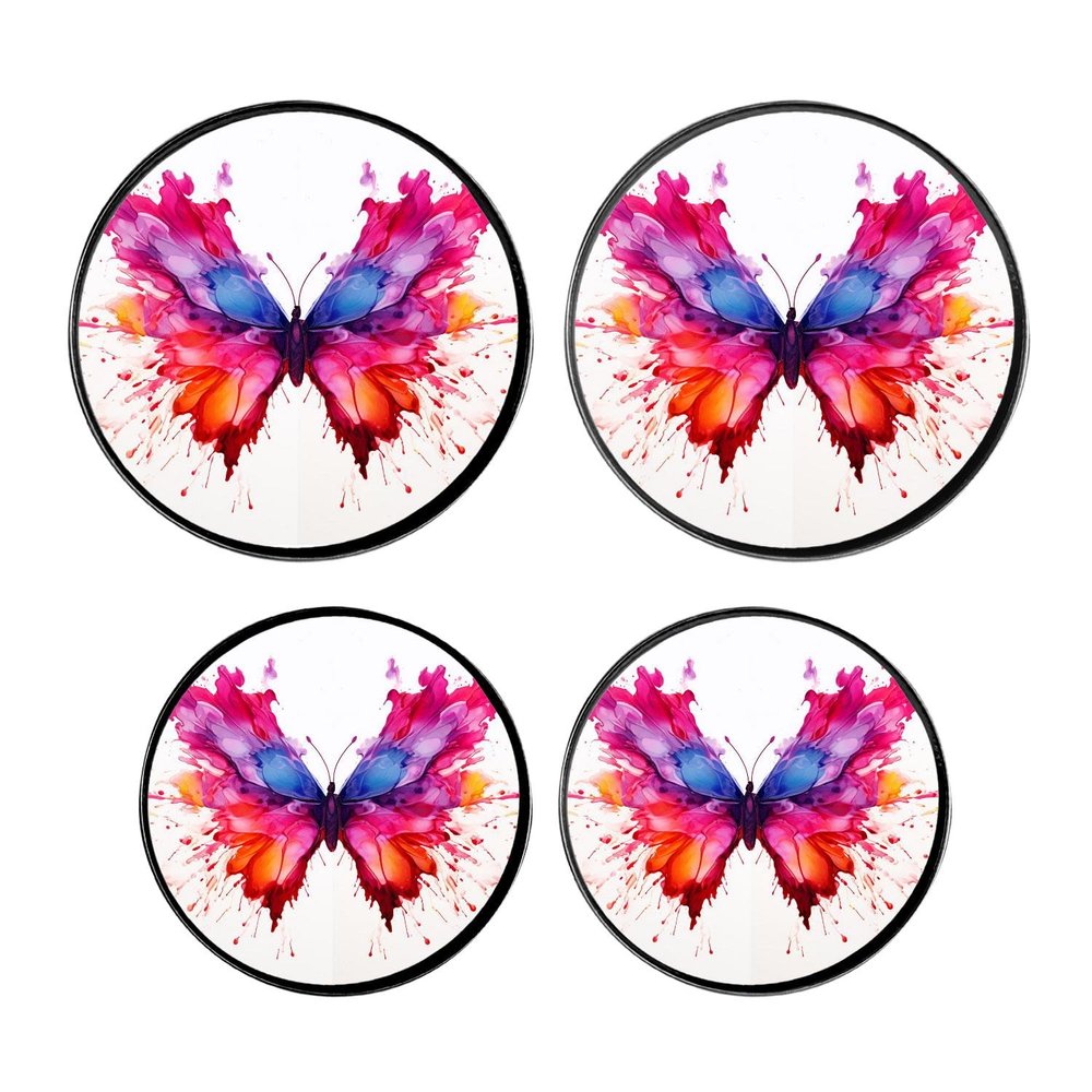 Watercolor Beautiful Butterfly Painting Set of 4 Stove Burner Covers - Premium Round Electric Stove Range Protectors,8 IN & 10 IN
