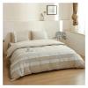 GLAMDIA Bed, Linen Cotton 3 Piece Boho Bedding Set with Tassel Washed Queen Size Breathable Duvet Cover Sheet, MM-102 view 1