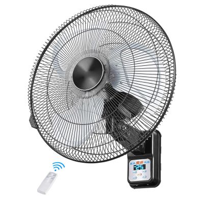 Wall Fan with Remote Control Inverter Motor 25 Speeds Strong Wind Shake Your Head at A Wide Angle 8h Timing for Bedrooms, Shops, Offices (Color : Black, Size : 18in)
