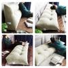WOWMAX 100% Cotton Corduroy Headboard Pillow  King Size Back Support Reading Wedge for Bed & Daybed, Plush Handmade Bolster Cushion with Removable Cover, Cozy Bed Rest Pillow, White view 2