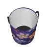 Laundry Basket Large Laundry Hamper Waterproof Dirty Clothes Hamper for Laundry Round Blue Flowers Collapsible Laundry Baskets for Bedroom Bathroom Dorm Clothes Hamper view 2