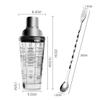 TEMKIN Bar Set Cocktail Shaker Set Cocktail Kit 400ml Cocktail Making Set with Stand Glass Cocktail Shaker Set Bar Tool Set Bartender Kit Cocktail Set Bartender Kit Bar Tool Set (Color : A, Size : 4 view 2