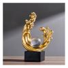 AOPPLSOT Wave Decoration Sculpture, Gold Decorative Items, Modern Abstract Room,Table, Office, Apartment,Bedroom, Windowsill Living Room Sculptures and Statues, Resin Statue,Gold b view 1