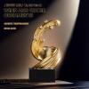 AOPPLSOT Wave Decoration Sculpture, Gold Decorative Items, Modern Abstract Room,Table, Office, Apartment,Bedroom, Windowsill Living Room Sculptures and Statues, Resin Statue,Gold b view 4