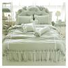 GLAMDIA Bed, Green lace Embroidery Bedding Set Korean Princess Ruffle Cotton Quilt Cover Bedspread Bed Skirt Pillowcase, Full, MM-102 view 1