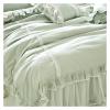 GLAMDIA Bed, Green lace Embroidery Bedding Set Korean Princess Ruffle Cotton Quilt Cover Bedspread Bed Skirt Pillowcase, Full, MM-102 view 3