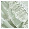 GLAMDIA Bed, Green lace Embroidery Bedding Set Korean Princess Ruffle Cotton Quilt Cover Bedspread Bed Skirt Pillowcase, Full, MM-102 view 4