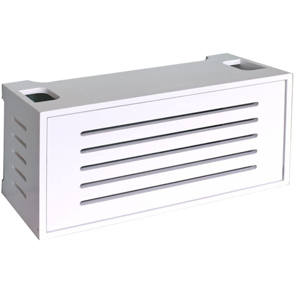 JOMRTS Router Shelf, Wireless WiFi Storage Box,in Bedroom Household Set-top Box, Power Cord Socket Finishing Rack (F 49.5x19x25.5cm)