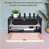 JOMRTS Router Shelf, Wireless WiFi Storage Box,in Bedroom Household Set-top Box, Power Cord Socket Finishing Rack (F 49.5x19x25.5cm) view 2