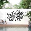 lecyin Octopus Metal Wall Art, Octopus Wall Decor, 32"x48", Black, Wall Mount, Rectangular, Ocean, Living Room, Bedroom, Office view 1