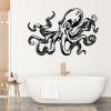 lecyin Octopus Metal Wall Art, Octopus Wall Decor, 32"x48", Black, Wall Mount, Rectangular, Ocean, Living Room, Bedroom, Office view 2