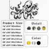 lecyin Octopus Metal Wall Art, Octopus Wall Decor, 32"x48", Black, Wall Mount, Rectangular, Ocean, Living Room, Bedroom, Office view 4