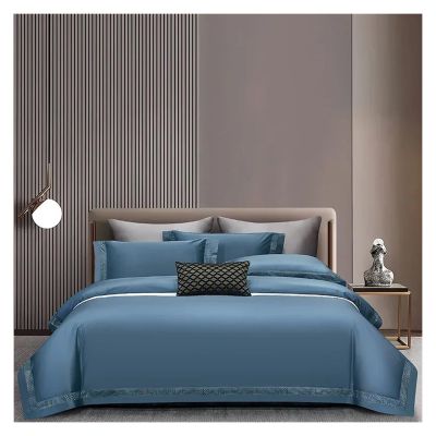 ADOVZ 1400TC Egyptian Cotton Luxury Hotel Style Bedding Set Hollow Out Wide Edge Soft Duvet Cover Set Solid Color Bed Sheet Pillowcase,Bed Sheets