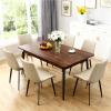 Aimerive Modern Dining Chairs Set of 6, PU Leather Dining Room Chairs, Upholstered Kitchen Chairs with Ergonomic Backrest & Sturdy Metal Legs, Perfect for Dining Room, Living Room, Light Khaki view 1