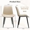 Aimerive Modern Dining Chairs Set of 6, PU Leather Dining Room Chairs, Upholstered Kitchen Chairs with Ergonomic Backrest & Sturdy Metal Legs, Perfect for Dining Room, Living Room, Light Khaki view 2