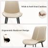 Aimerive Modern Dining Chairs Set of 6, PU Leather Dining Room Chairs, Upholstered Kitchen Chairs with Ergonomic Backrest & Sturdy Metal Legs, Perfect for Dining Room, Living Room, Light Khaki view 4