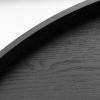 24 inch Round Solid Wood Serving Tray Extra Large Tea Coffee Snack Food Meals Serving Plate Non-Slip Kitchen Party Bar Server Ottoman Tray Breakfast Tray with Raised Edges Black view 3