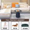 ZCXRYFL Couch Covers for L/U Shape Corner Sofa 1 2 3 4 Seater Chenille Sofa Cover Leather/Wooden/Fabric Non-Slip Sofa Slipcovers Soft Balcony Blanket for Cat Dog Anti-Scratch(90X70cm,Beige 2) view 2