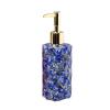 USUFKCXDG Home Collections Glass Soap Dispenser with Stainless Steel Pump Refillable Hand Soap Dispenser with Raw Rose Quartz s for Kitchen & Bathroom (Color : Lapis Lazuli) view 1